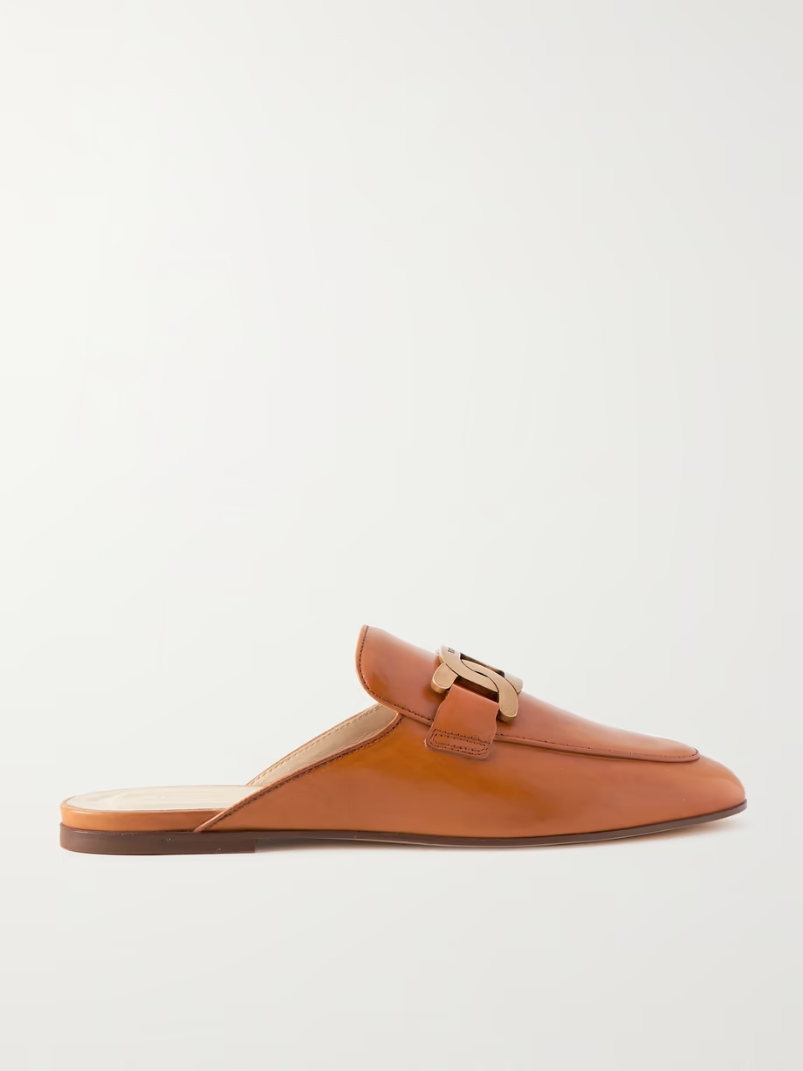 Embellished leather slippers Embellished leather slippers