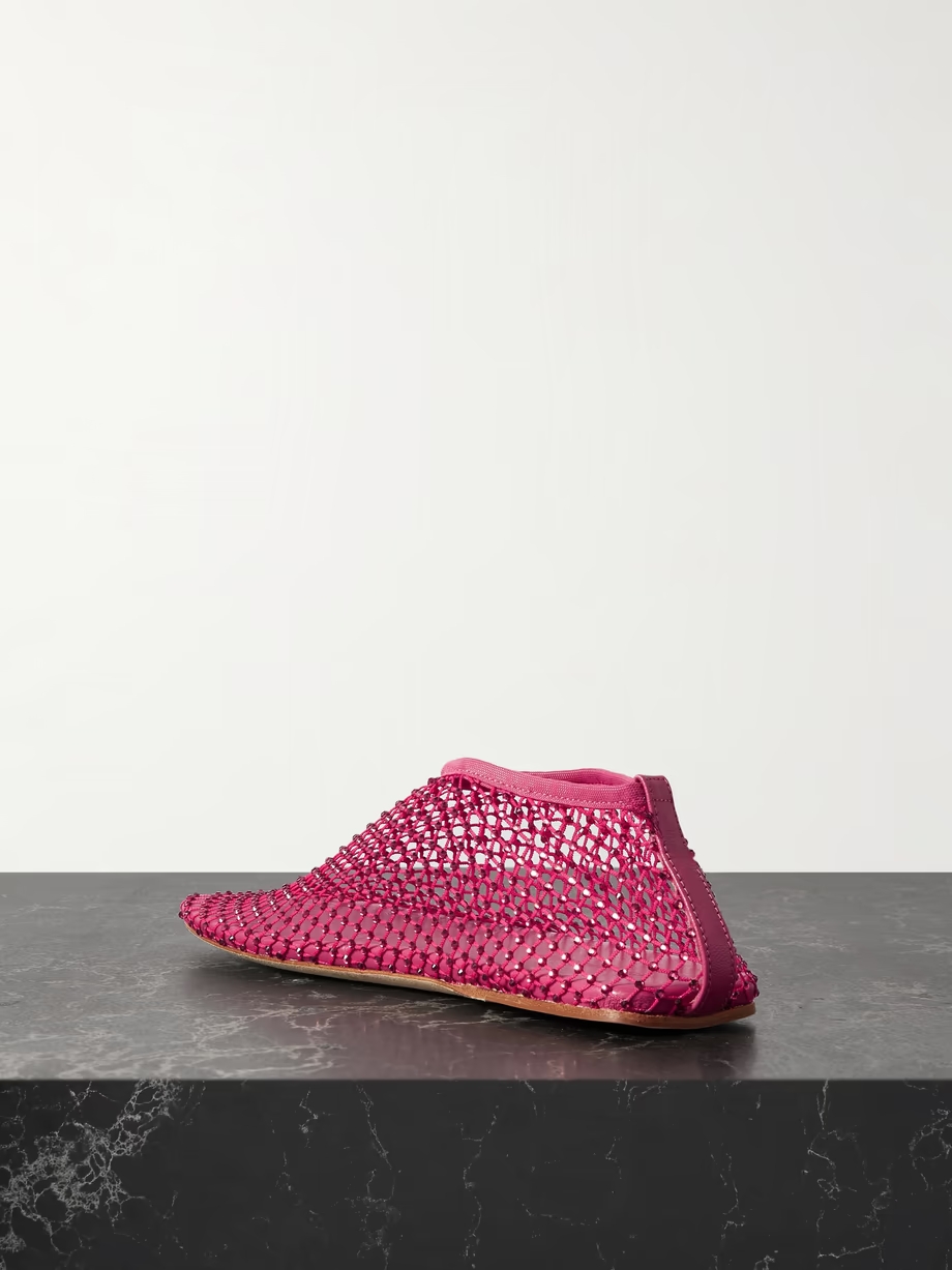 Minette crystal-embellished mesh ballet flats Minette crystal-embellished mesh ballet flats