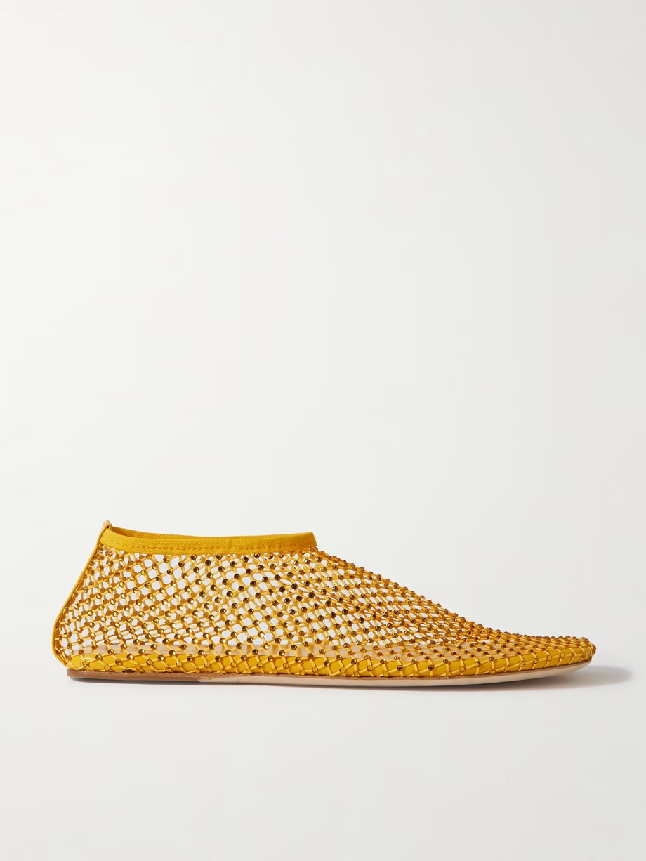 Minette crystal-embellished mesh ballet flats Minette crystal-embellished mesh ballet flats