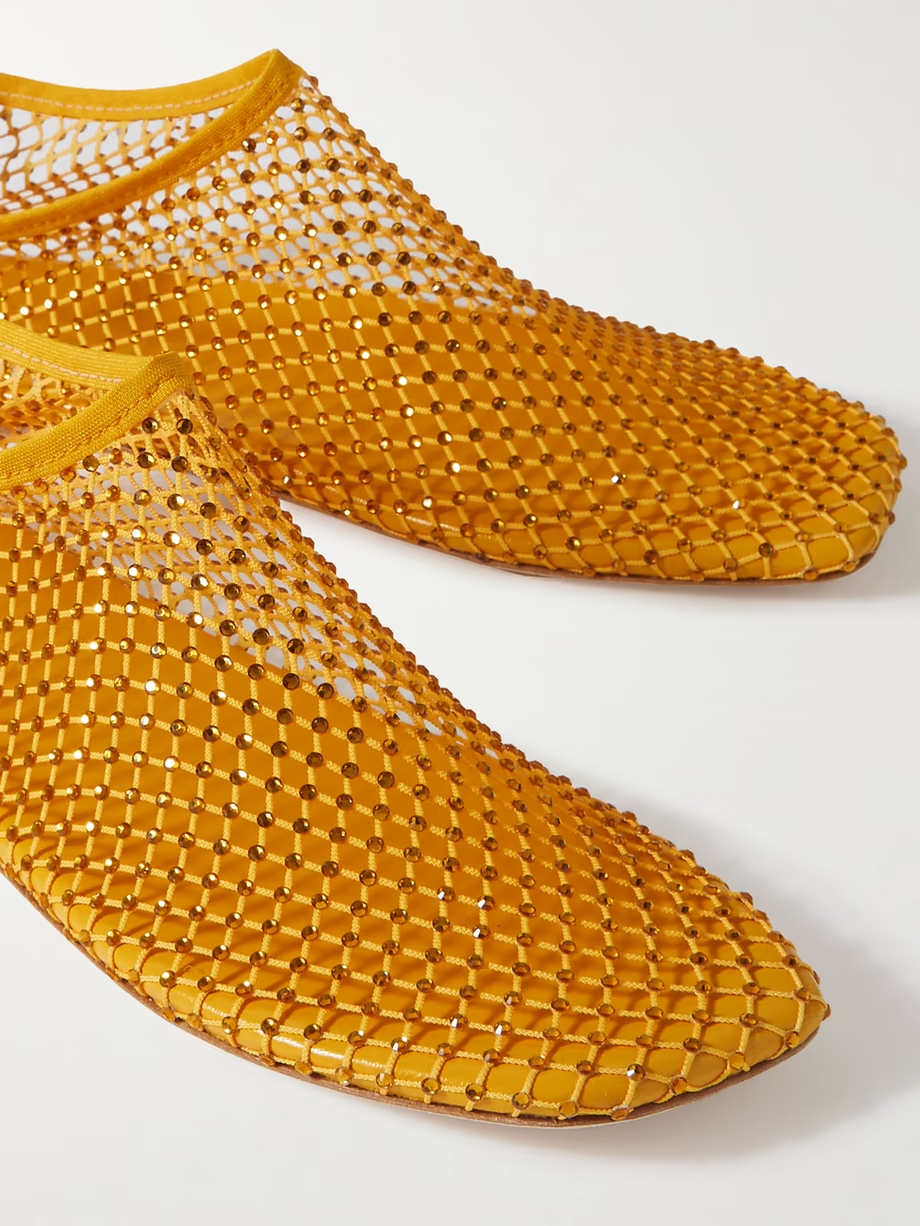 Minette crystal-embellished mesh ballet flats Minette crystal-embellished mesh ballet flats