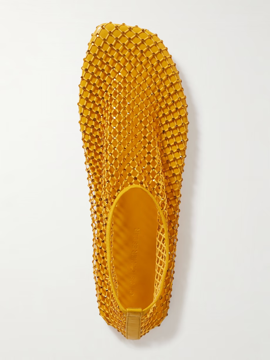 Minette crystal-embellished mesh ballet flats Minette crystal-embellished mesh ballet flats
