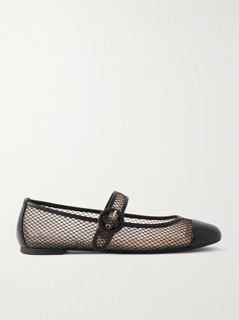 Solstice leather-trimmed mesh ballet flats Solstice leather-trimmed mesh ballet flats