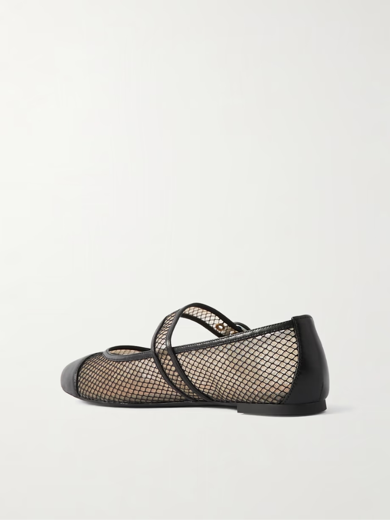Solstice leather-trimmed mesh ballet flats Solstice leather-trimmed mesh ballet flats