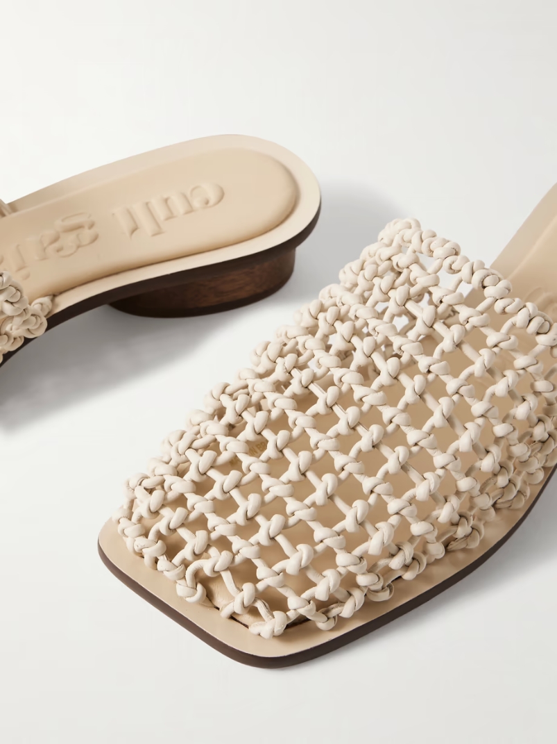 Merida woven leather mules Merida woven leather mules