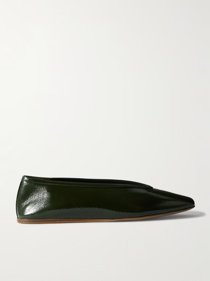Luna patent textured-leather ballet flats Luna patent textured-leather ballet flats