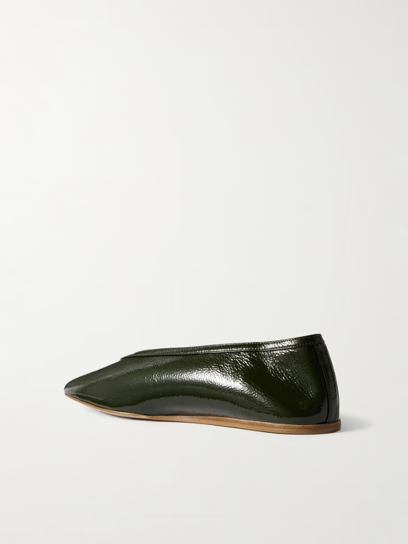Luna patent textured-leather ballet flats Luna patent textured-leather ballet flats