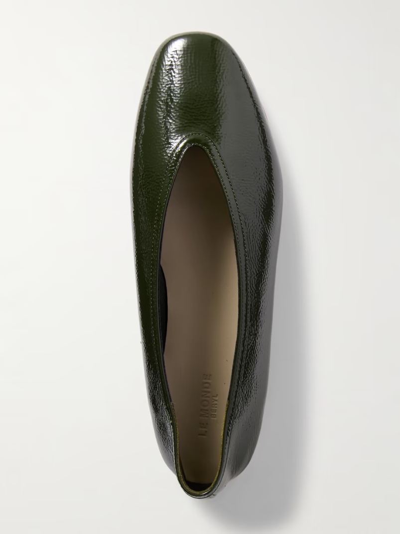 Luna patent textured-leather ballet flats Luna patent textured-leather ballet flats