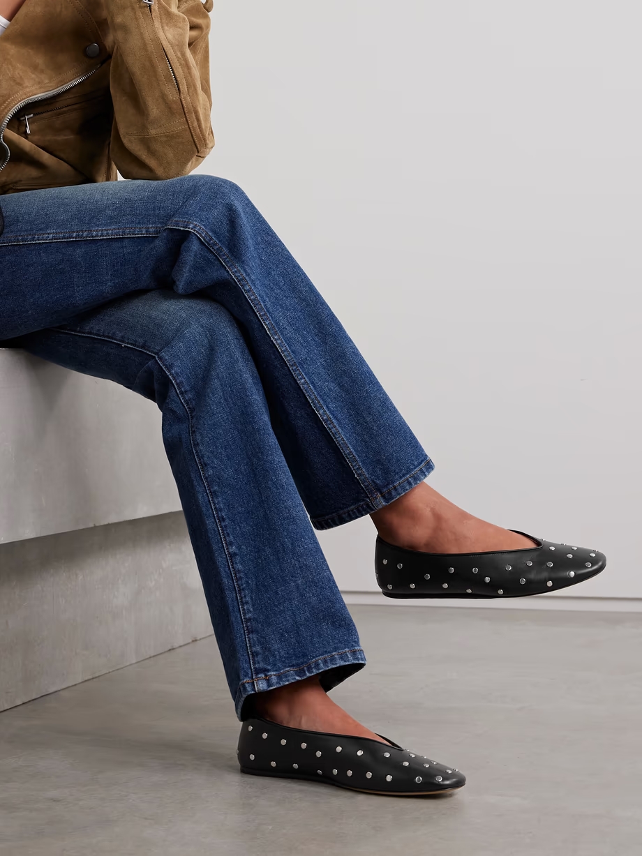 Regency studded leather ballet flats Regency studded leather ballet flats
