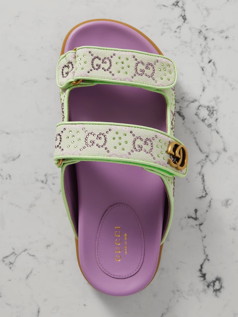 Moritz embellished canvas-jacquard slides Moritz embellished canvas-jacquard slides