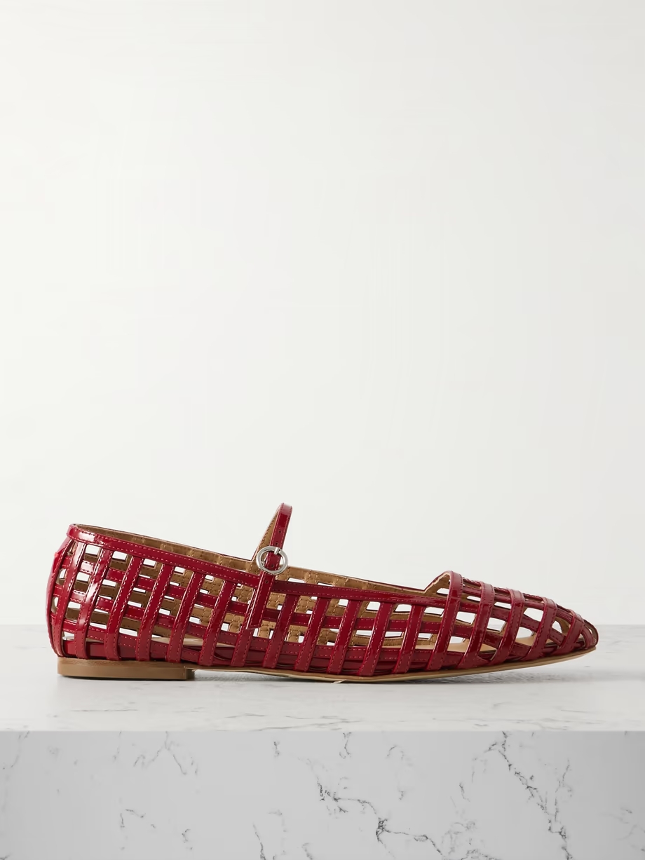 Uma Caged cut-out patent-leather Mary Jane ballet flats Uma Caged cut-out patent-leather Mary Jane ballet flats