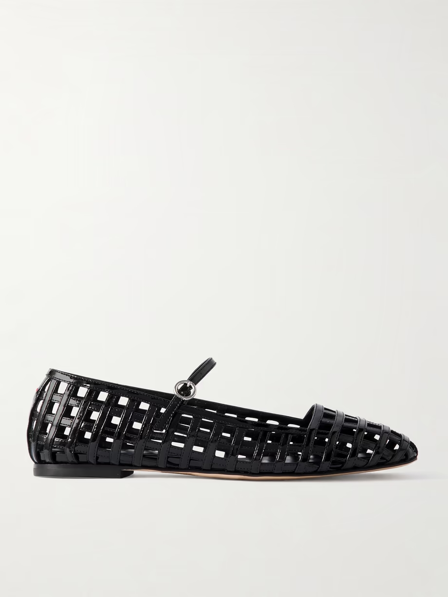 Uma Caged cut-out patent-leather Mary Jane ballet flats Uma Caged cut-out patent-leather Mary Jane ballet flats