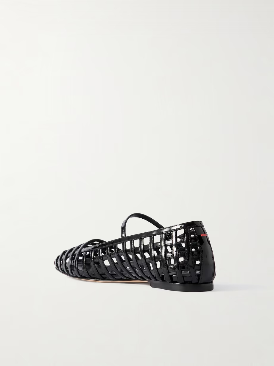 Uma Caged cut-out patent-leather Mary Jane ballet flats Uma Caged cut-out patent-leather Mary Jane ballet flats