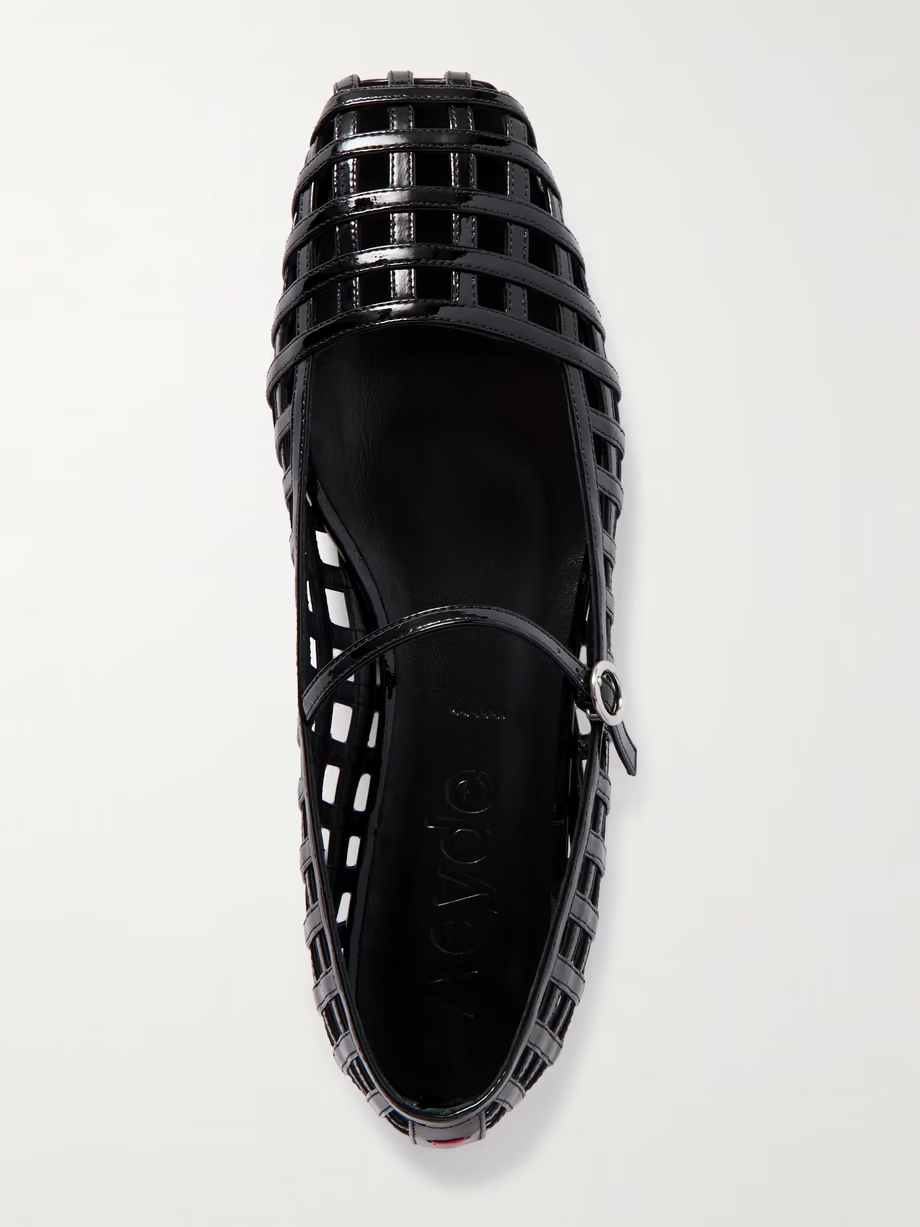 Uma Caged cut-out patent-leather Mary Jane ballet flats Uma Caged cut-out patent-leather Mary Jane ballet flats