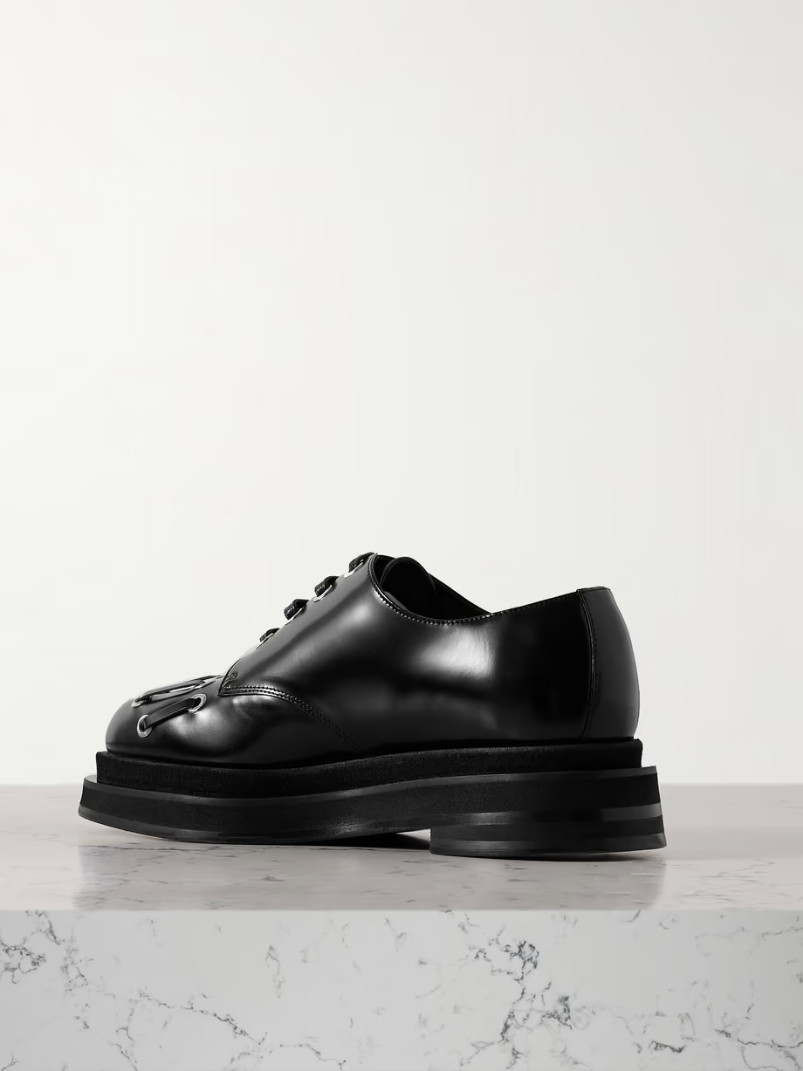 Embellished leather platform brogues Embellished leather platform brogues