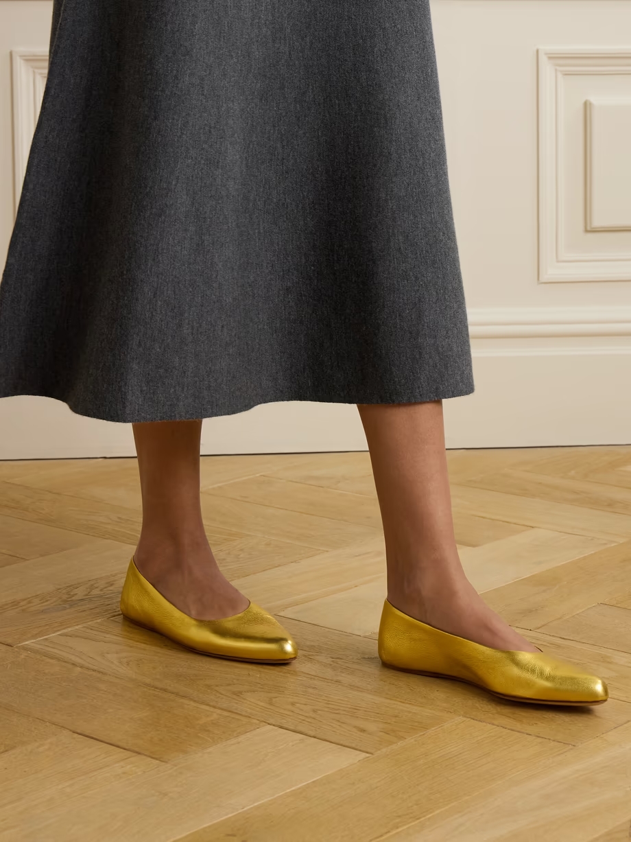 Andre metallic leather ballet flats Andre metallic leather ballet flats