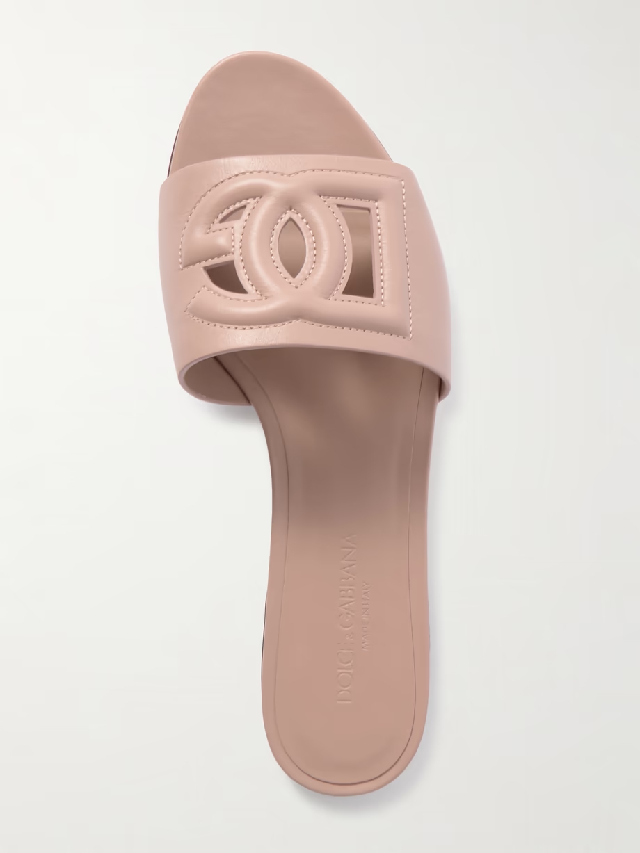 Bianca cutout leather slides Bianca cutout leather slides