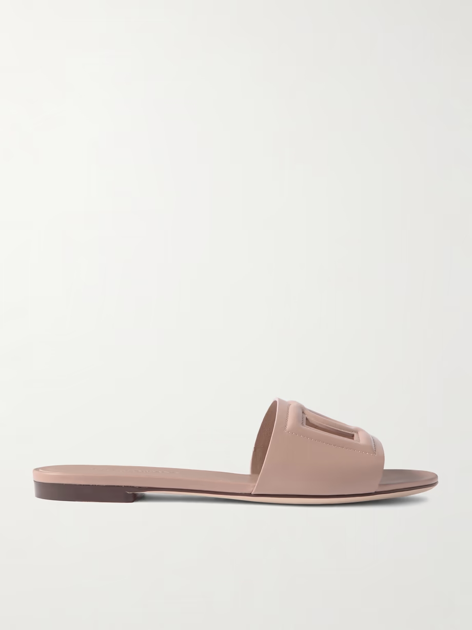 Bianca cutout leather slides Bianca cutout leather slides