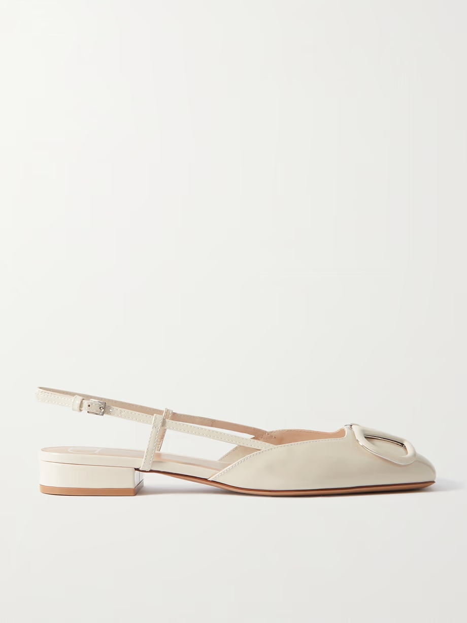 VLOGO patent-leather slingback flats VLOGO patent-leather slingback flats