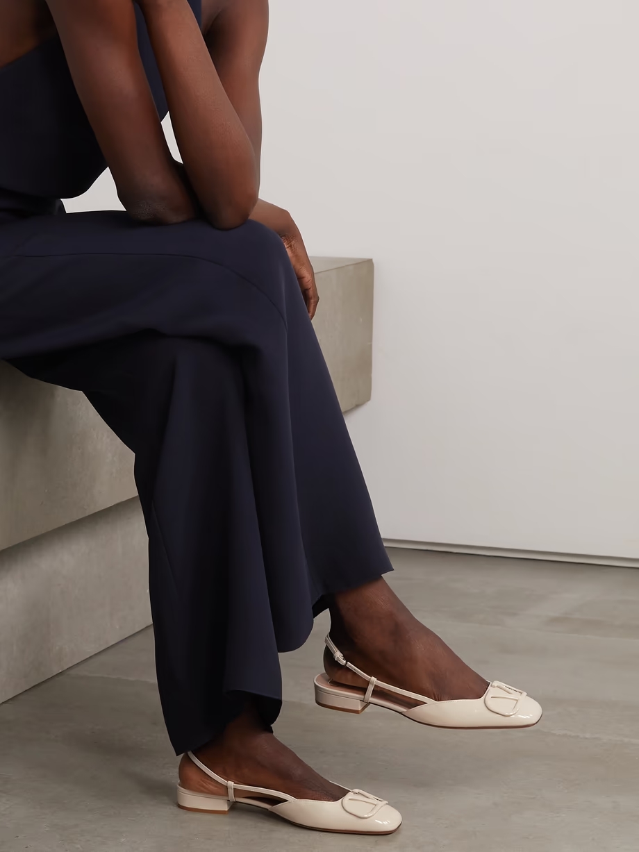 VLOGO patent-leather slingback flats VLOGO patent-leather slingback flats