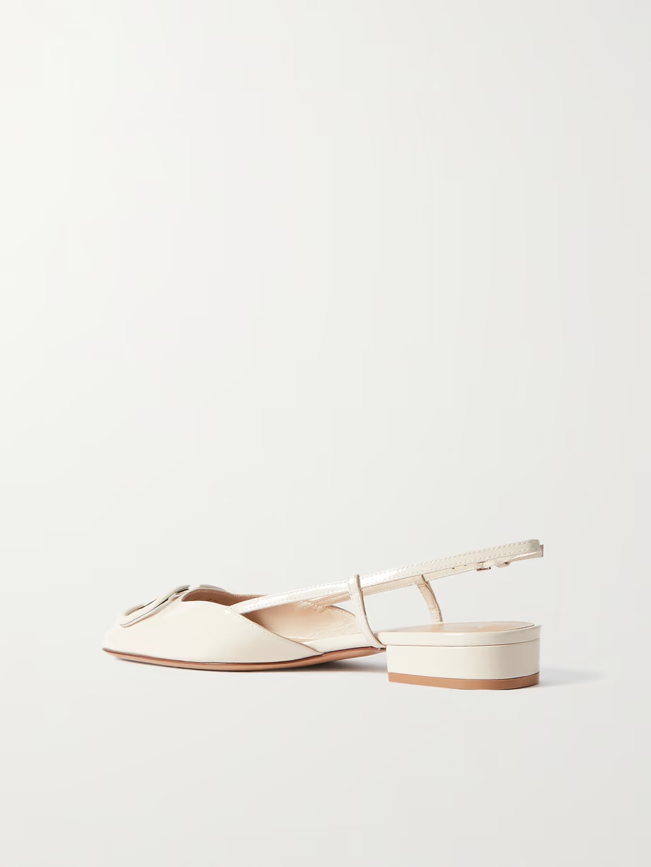 VLOGO patent-leather slingback flats VLOGO patent-leather slingback flats