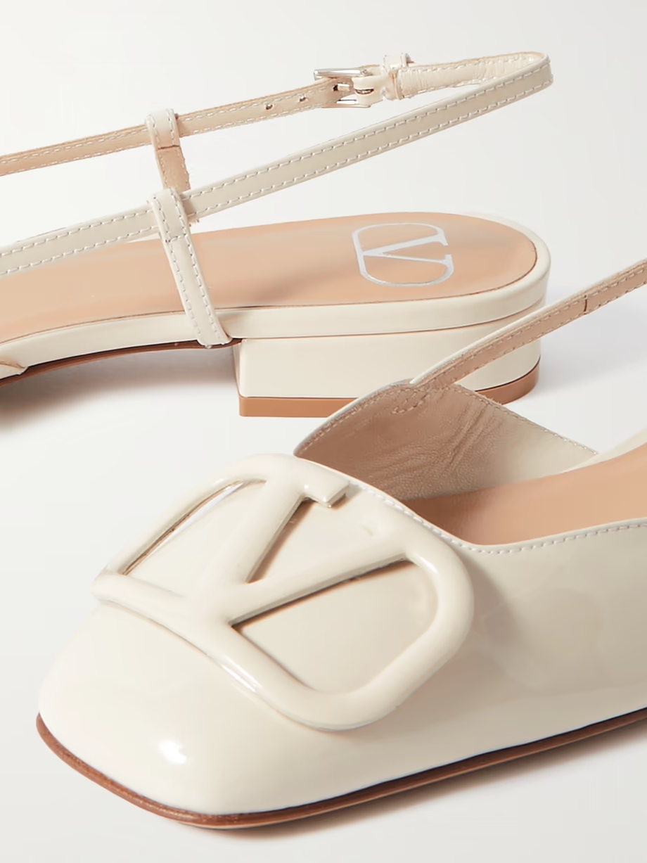VLOGO patent-leather slingback flats VLOGO patent-leather slingback flats