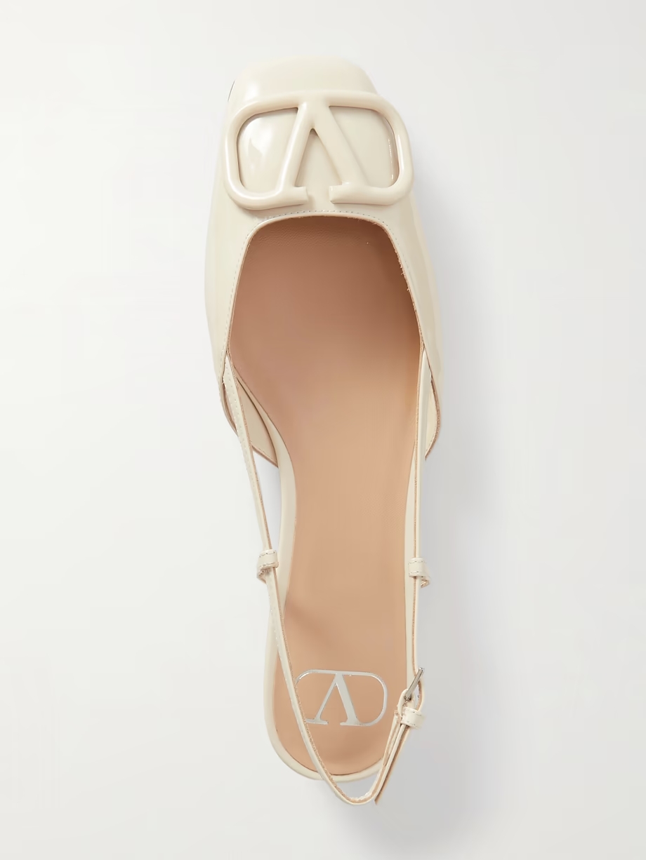 VLOGO patent-leather slingback flats VLOGO patent-leather slingback flats