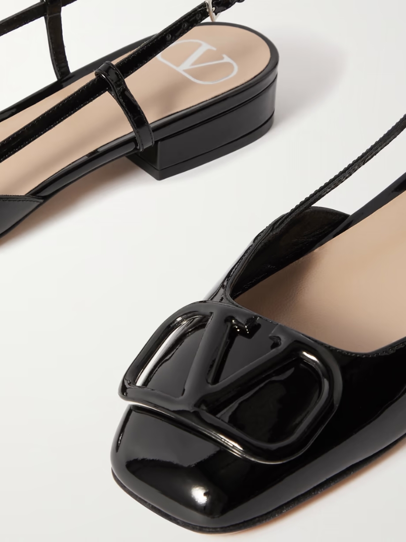 VLOGO patent-leather slingback flats VLOGO patent-leather slingback flats