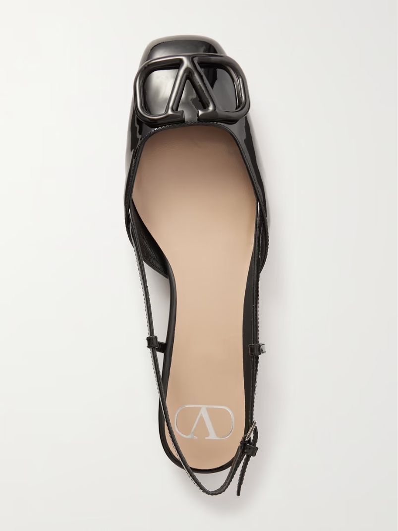 VLOGO patent-leather slingback flats VLOGO patent-leather slingback flats