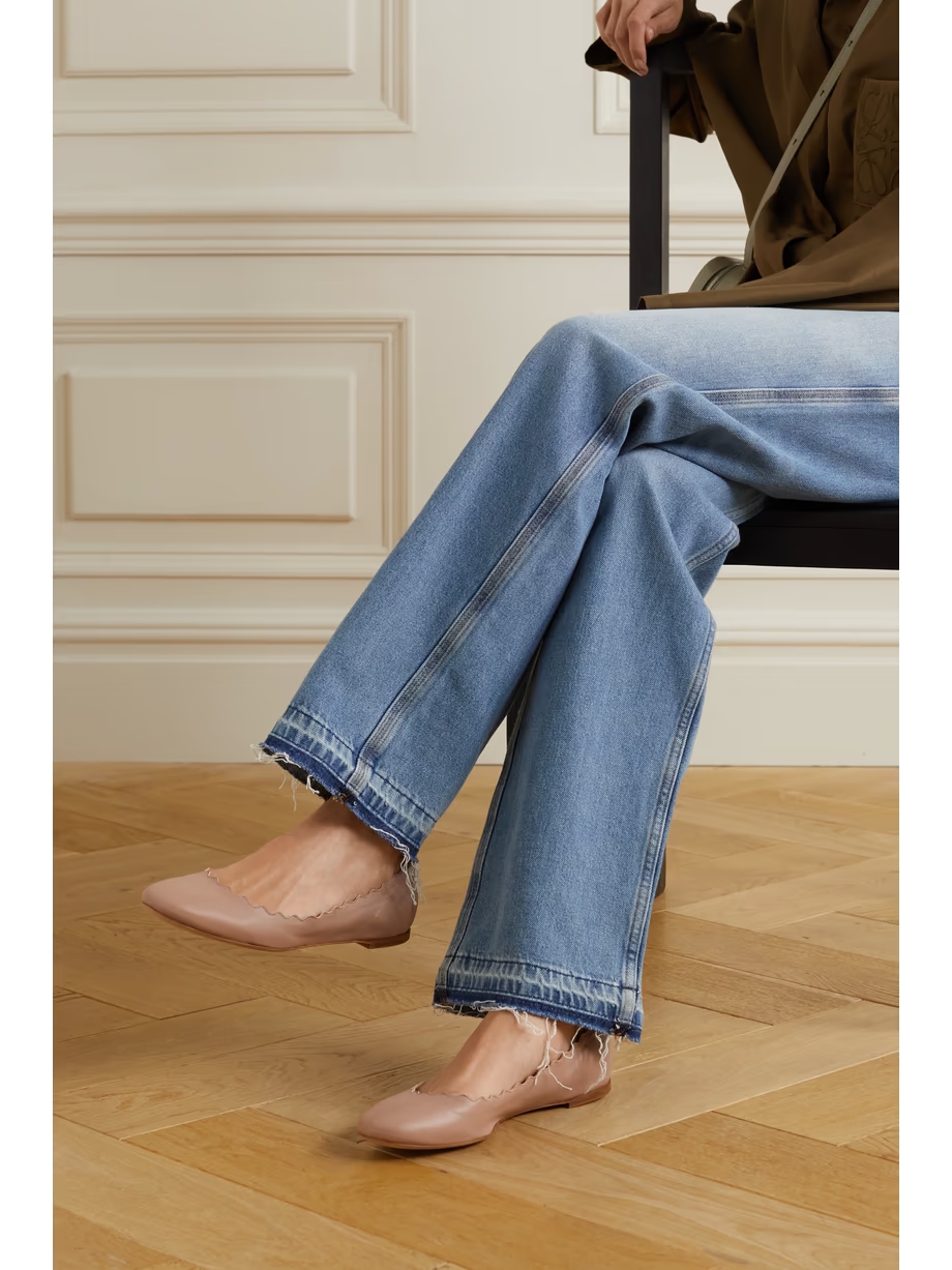 Lauren scalloped leather ballet flats Lauren scalloped leather ballet flats