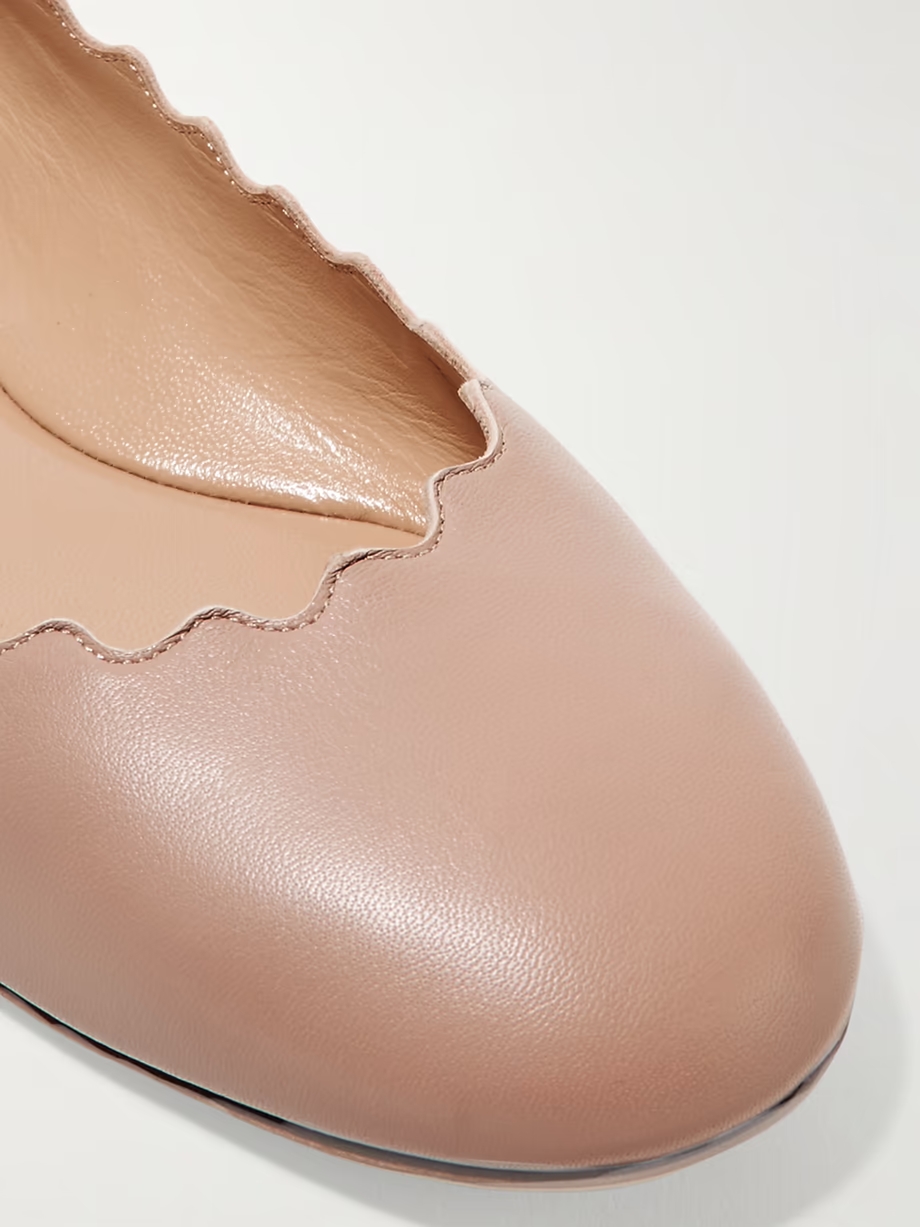 Lauren scalloped leather ballet flats Lauren scalloped leather ballet flats