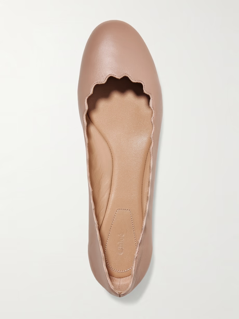 Lauren scalloped leather ballet flats Lauren scalloped leather ballet flats