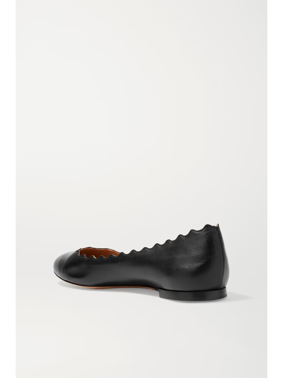 + NET SUSTAIN Lauren scalloped leather ballet flats + NET SUSTAIN Lauren scalloped leather ballet flats