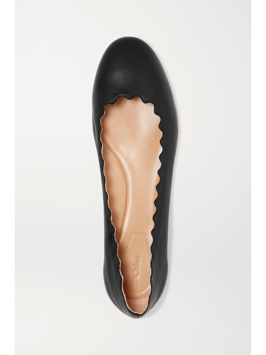 + NET SUSTAIN Lauren scalloped leather ballet flats + NET SUSTAIN Lauren scalloped leather ballet flats