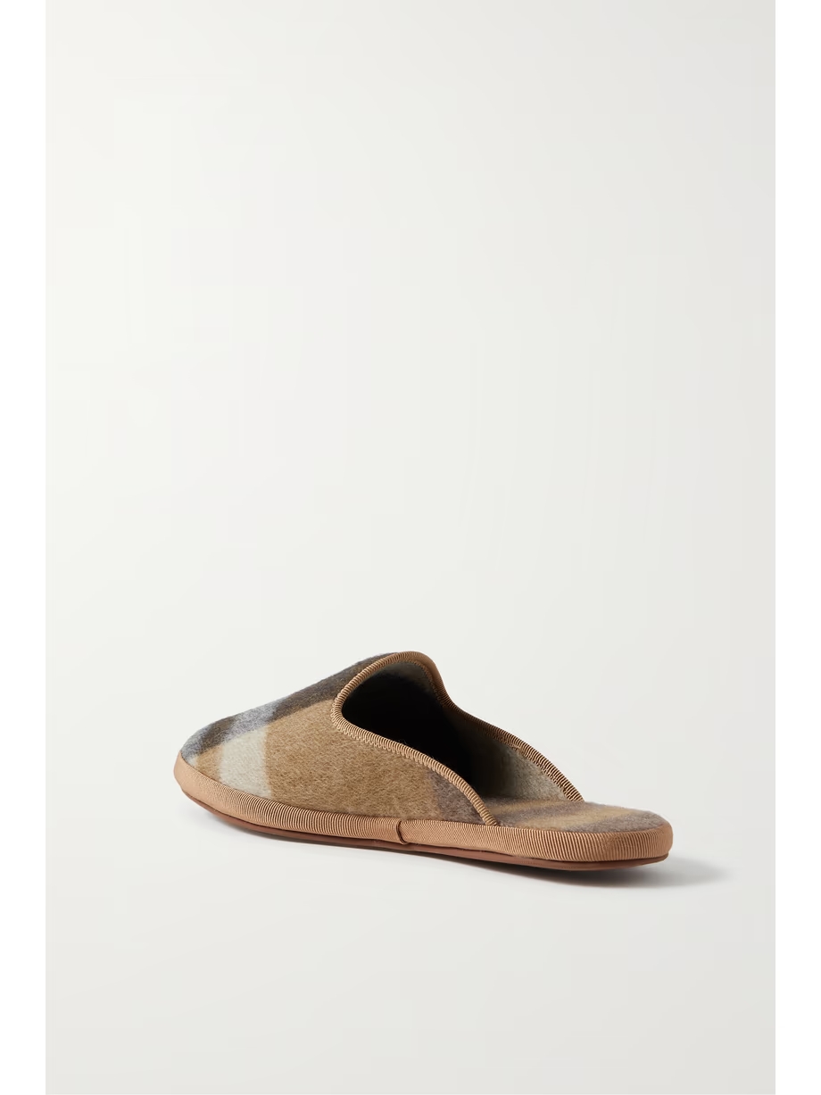Open Venice checked cashmere slippers Open Venice checked cashmere slippers