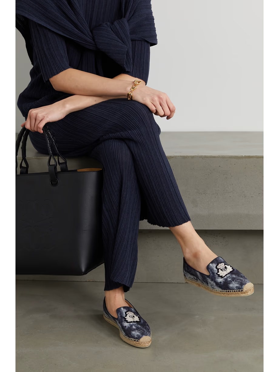 Nanou Orlato logo-embroidered tie-dyed canvas espadrilles Nanou Orlato logo-embroidered tie-dyed canvas espadrilles