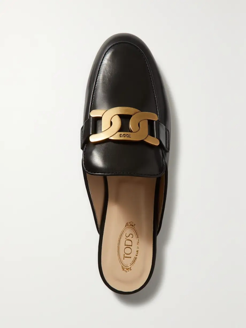 Embellished leather slippers Embellished leather slippers
