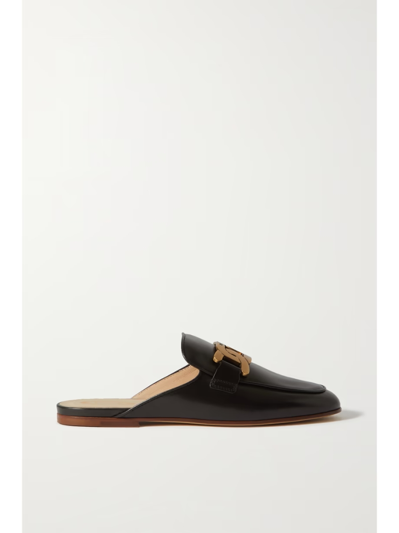 Embellished leather slippers Embellished leather slippers