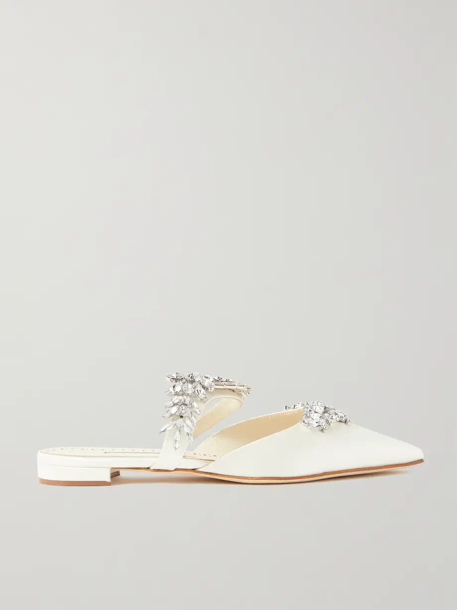 Lurum 45 crystal-embellished satin mules Lurum 45 crystal-embellished satin mules