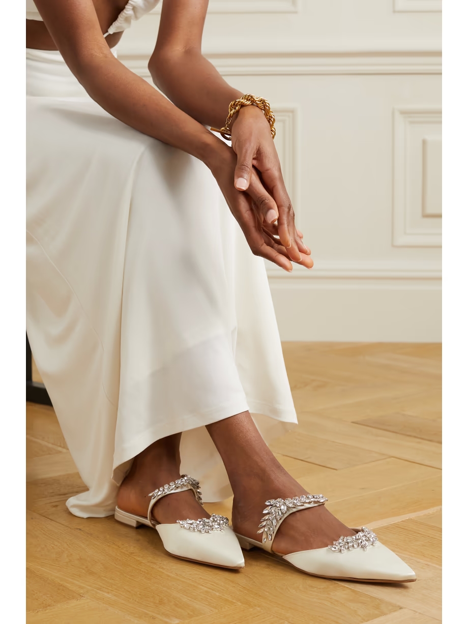 Lurum 45 crystal-embellished satin mules Lurum 45 crystal-embellished satin mules