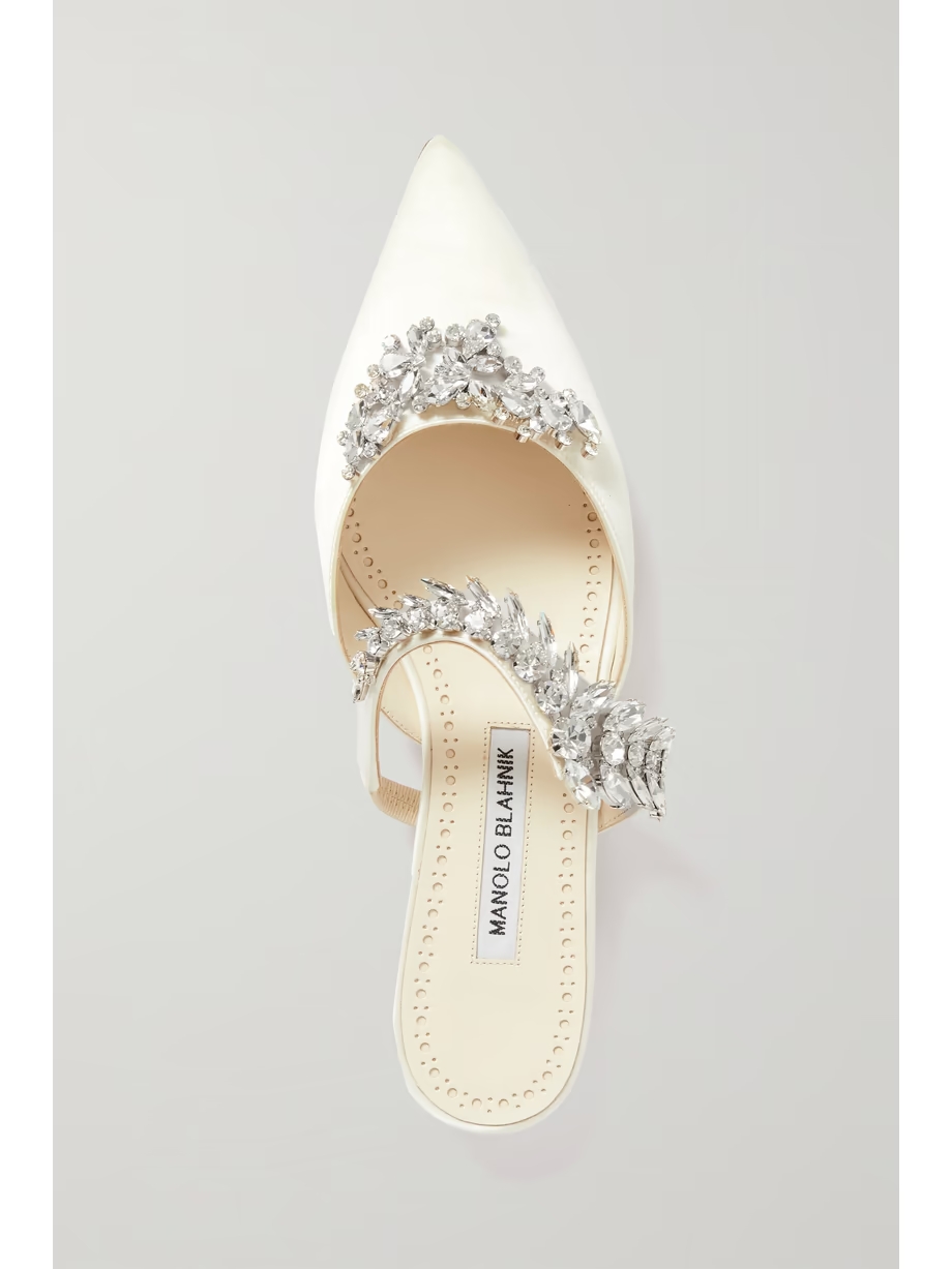 Lurum 45 crystal-embellished satin mules Lurum 45 crystal-embellished satin mules