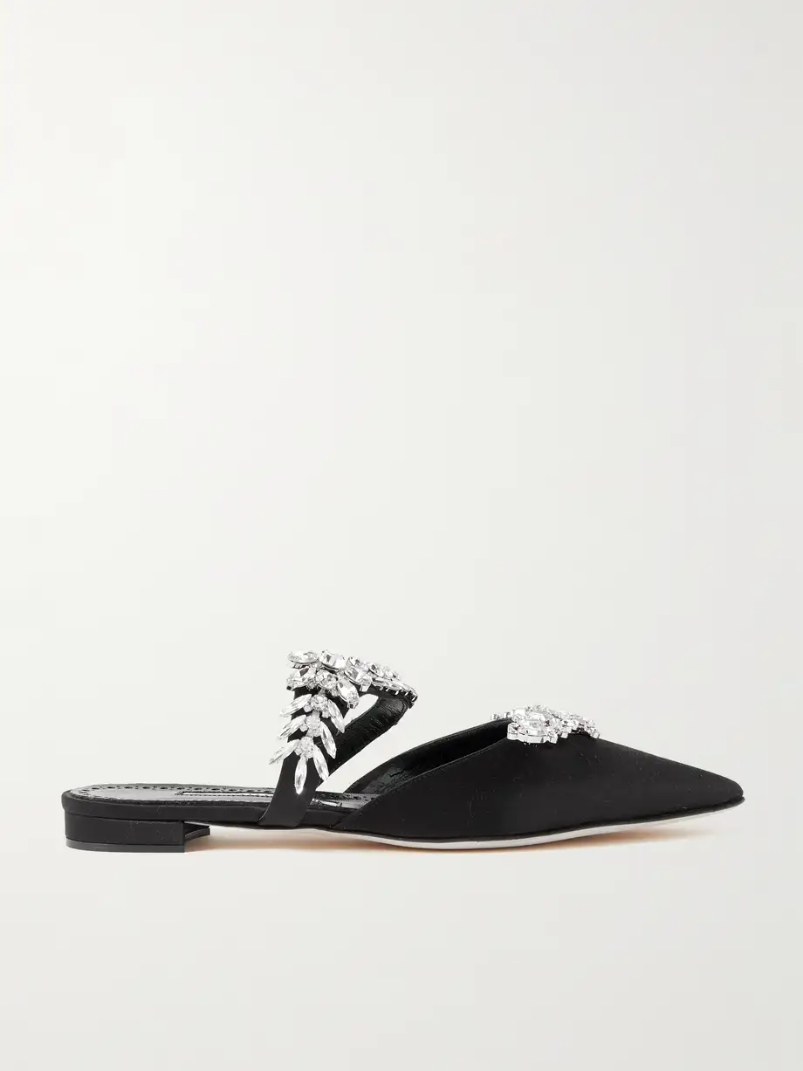 Lurum 45 crystal-embellished satin mules Lurum 45 crystal-embellished satin mules