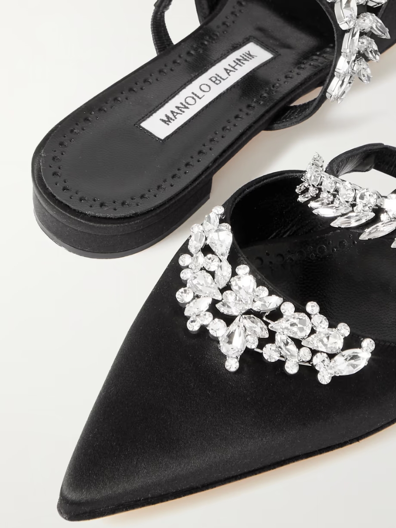 Lurum 45 crystal-embellished satin mules Lurum 45 crystal-embellished satin mules