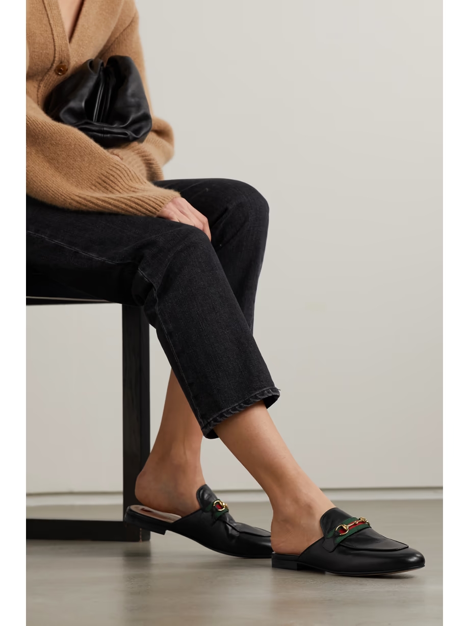 Princetown horsebit-detailed leather slippers Princetown horsebit-detailed leather slippers