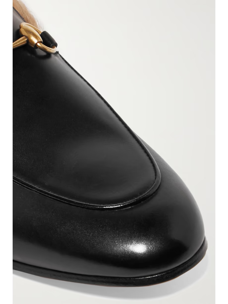 Princetown horsebit-detailed shearling-lined leather slippers Princetown horsebit-detailed shearling-lined leather slippers