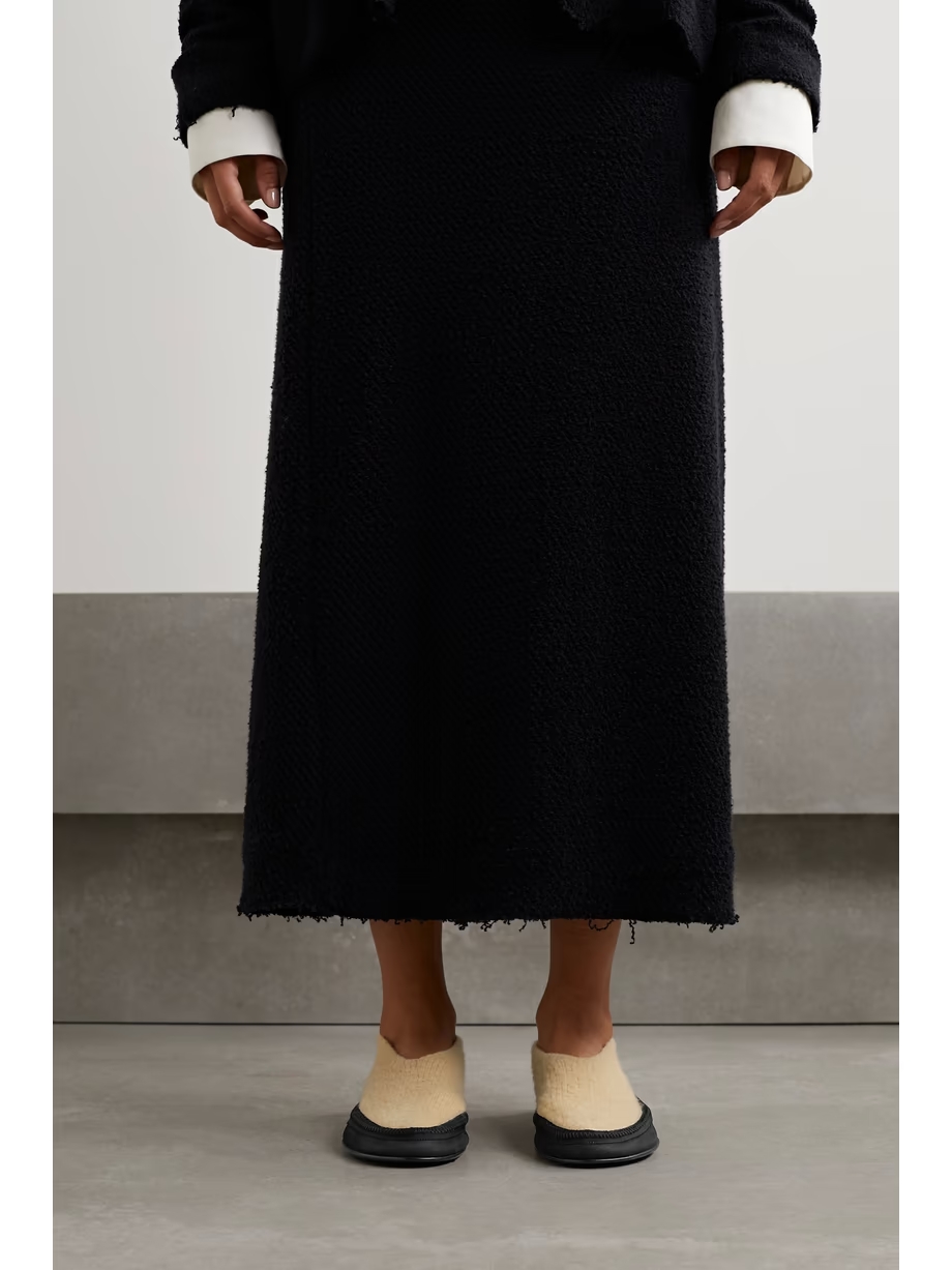 Fairy grosgrain and suede-trimmed cashmere slippers Fairy grosgrain and suede-trimmed cashmere slippers