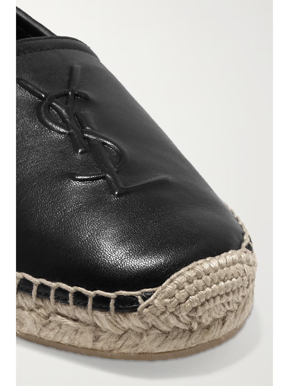Logo-embossed leather espadrilles Logo-embossed leather espadrilles