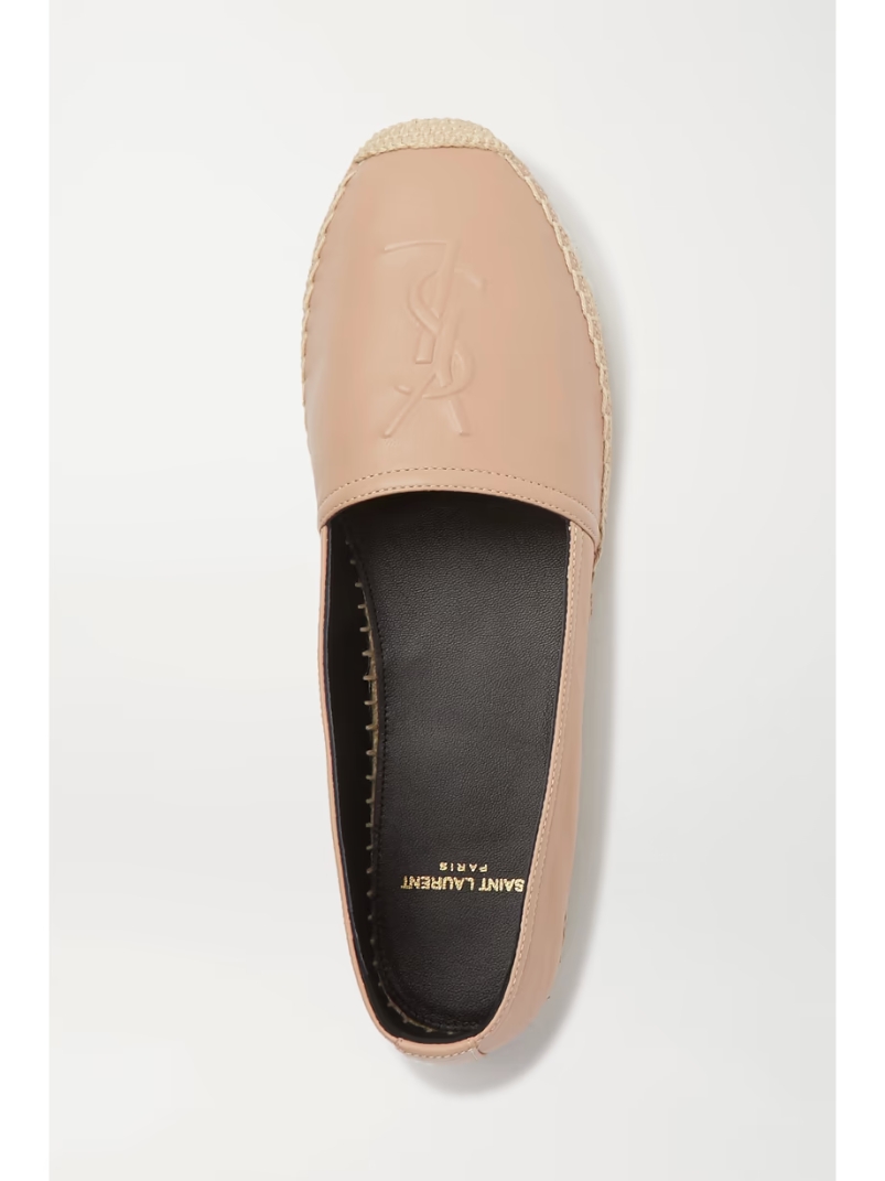 Logo-embossed leather espadrilles Logo-embossed leather espadrilles
