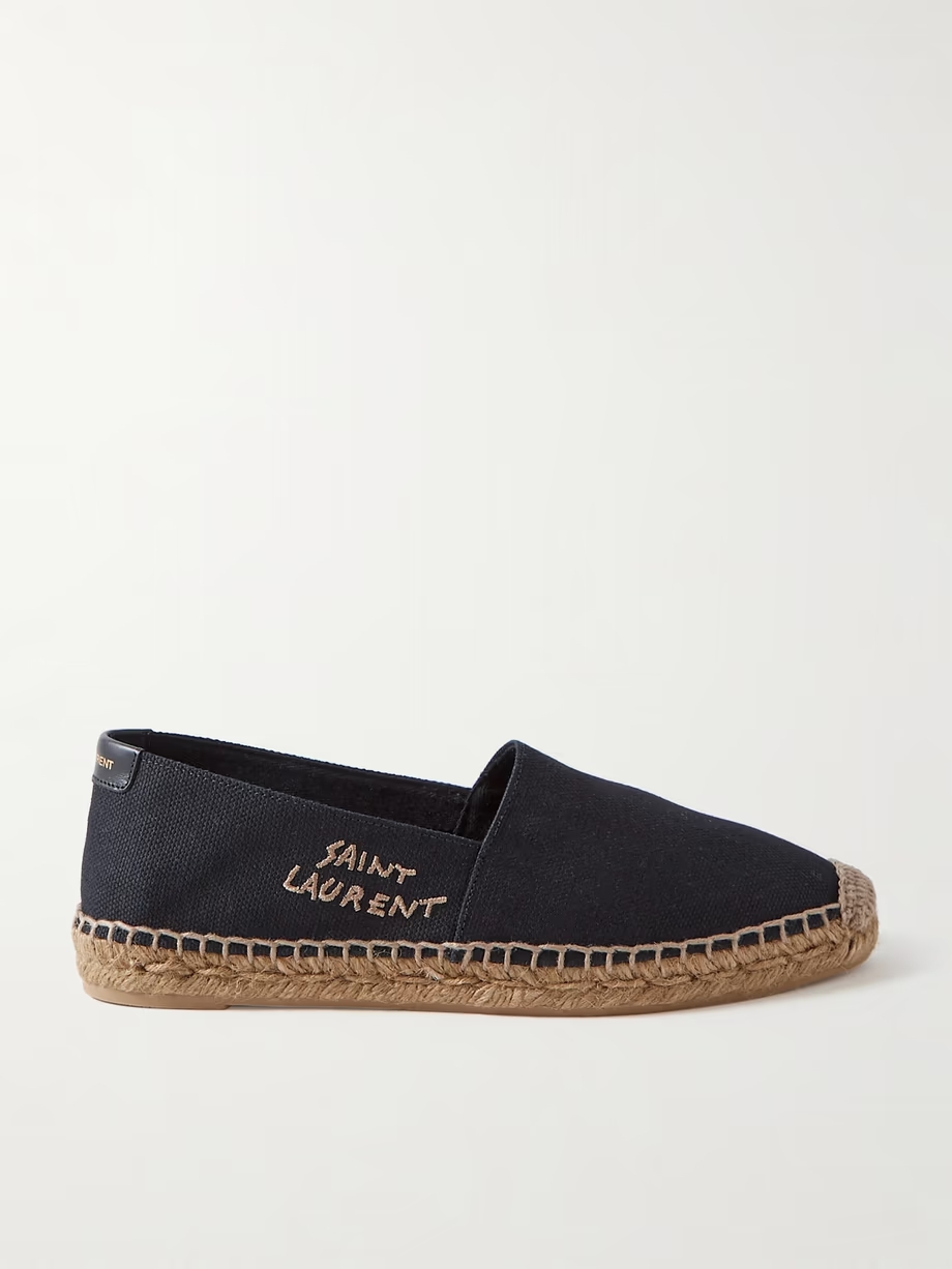 Logo-embroidered canvas espadrilles Logo-embroidered canvas espadrilles