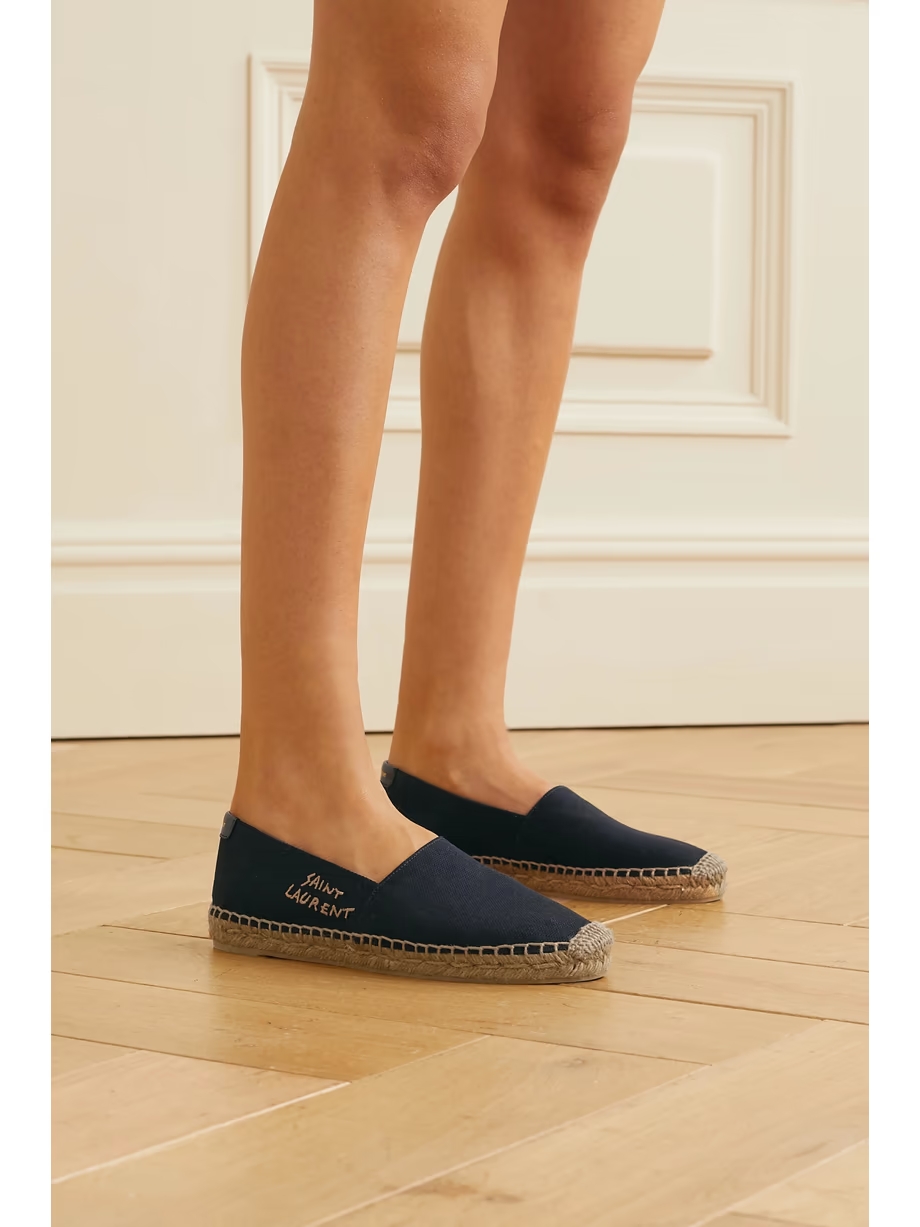 Logo-embroidered canvas espadrilles Logo-embroidered canvas espadrilles