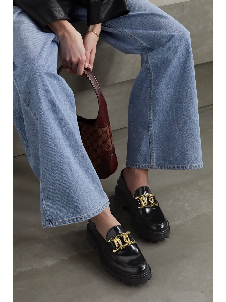 Gomma Pesante embellished glossed-leather loafers Gomma Pesante embellished glossed-leather loafers
